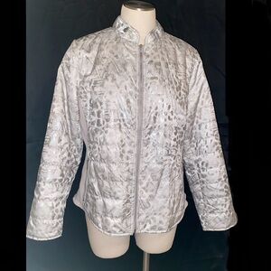 Chico’s Women's Silver gray cheetah Jacket animal print